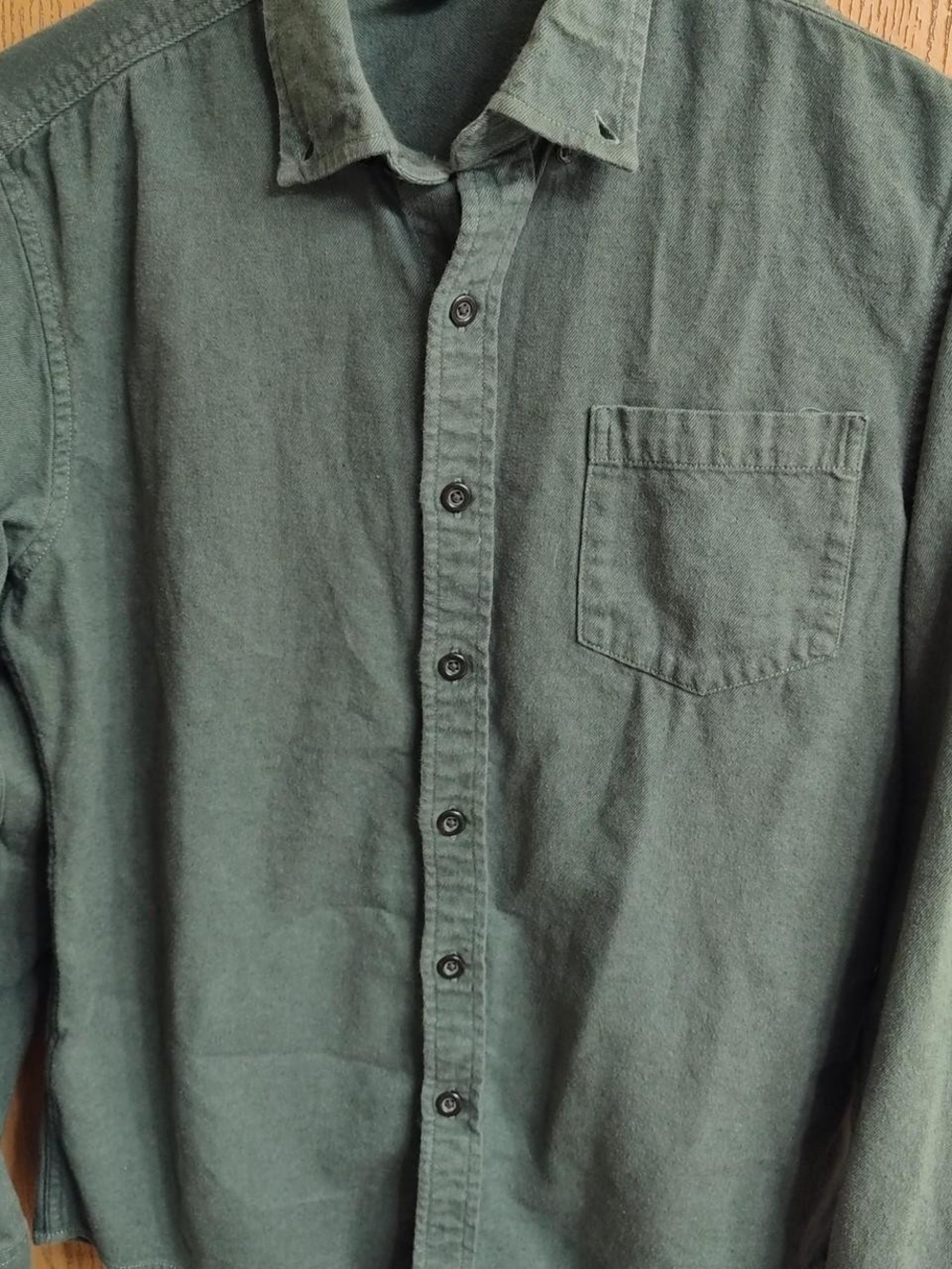 Eddie Bauer Olive Green Long-Sleeve Button-Down Shirt